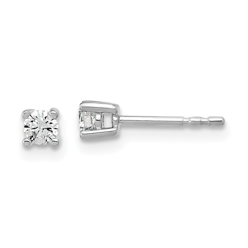 10k White Gold Round 4-Prong .20ct. Diamond Stud Earrings